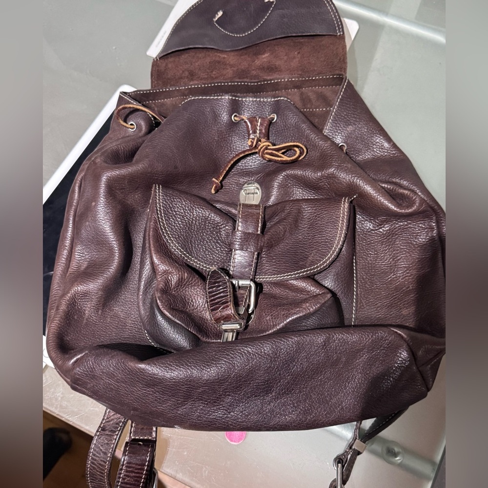 🪅 Vintage Roots 1980’s Genuine Leather Knapsack Backpack – Made in Canada🪅 - Picture 14 of 14